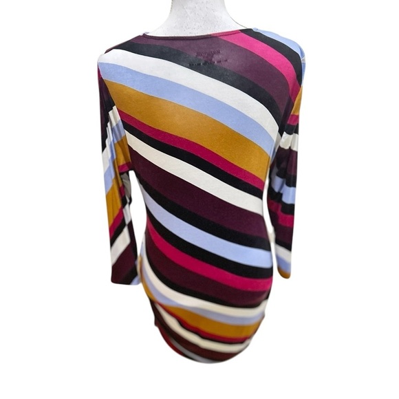 Motherhood Maternity multi Striped Long Sleeve Top ruched side small (maternity) - Picture 8 of 10